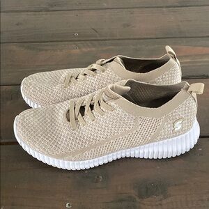 Skechers Tan Sneakers Modern Knit Design